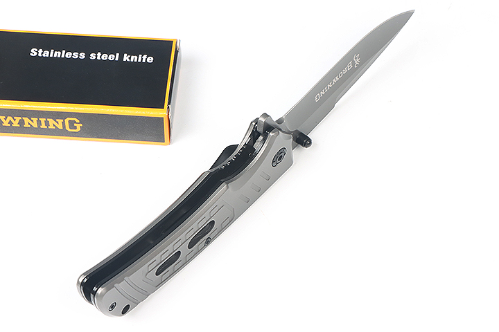 Browning F176 fast opening folding knife grey Titanium surface UD407666